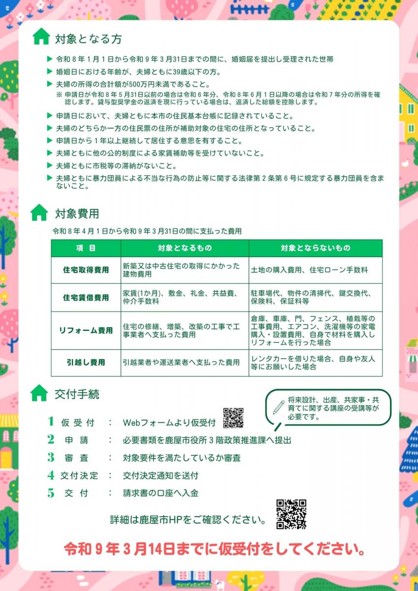 結婚新生活支援補助金チラシ（裏）