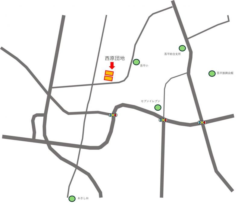 西原団地位置図