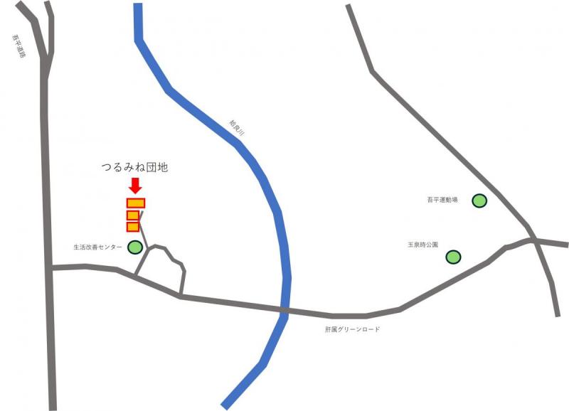 つるみね団地位置図