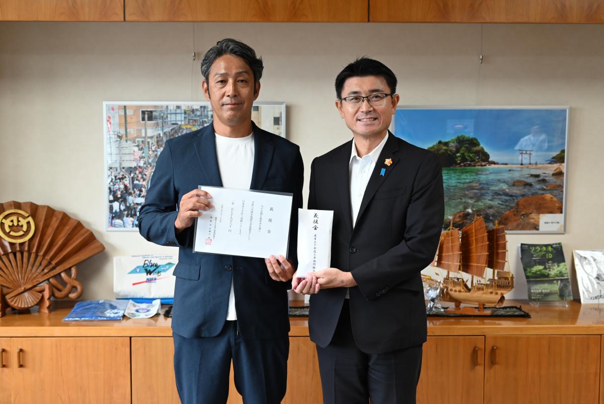鹿屋上下水道工事協同組合義援金贈呈式