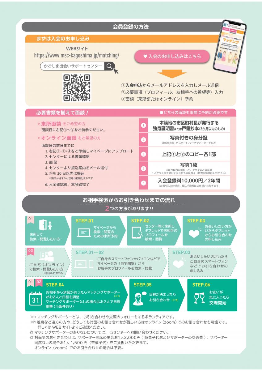かごしま出会いサポートセンターチラシ（裏）